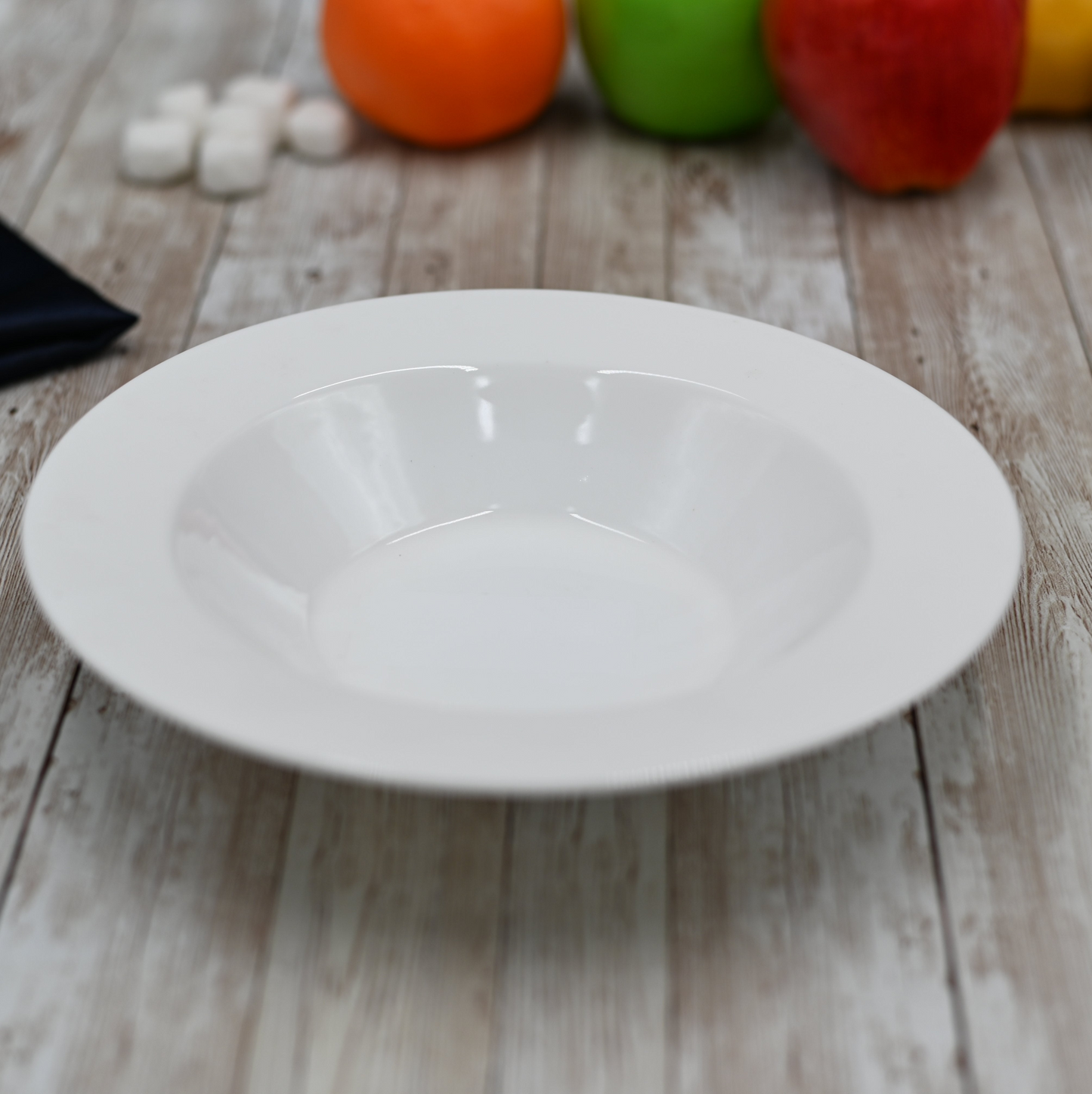 Wilmax Fine Porcelain Professional Rolled Rim White Deep Plate 8" | 8 Fl Oz  WL-991252/A
