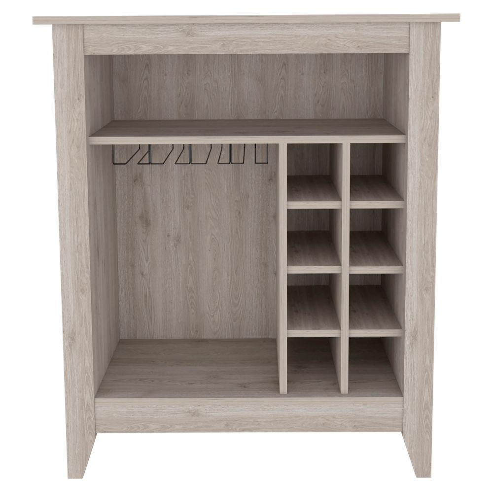 DEPOT E-SHOP Mojito Bar Cabinet, Six Wine Cubbies, One Open Drawer, One Open Shelf, Countertop-Light Grey, For Living Room