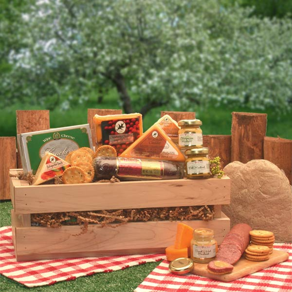 Signature Gourmet Sausage & Cheese Crate - meat and cheese gift baskets