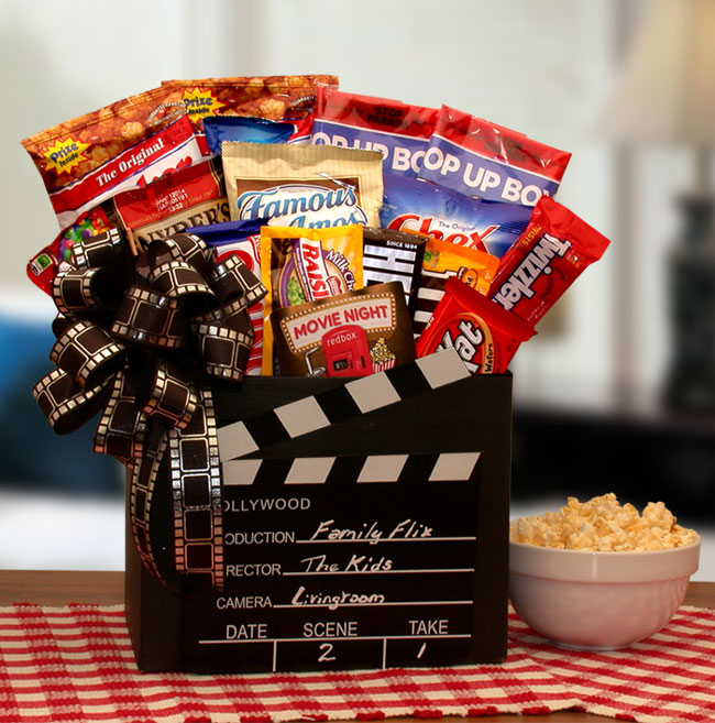 Family Flix Movie Gift Box - movie night gift baskets for families