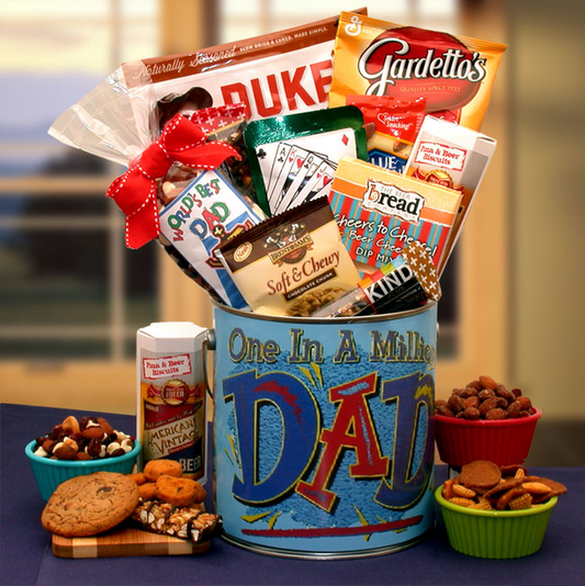 You're One In A Million Dad Premium Snacks & Nuts Gift Pail - Father's Day gift - Gift for dad