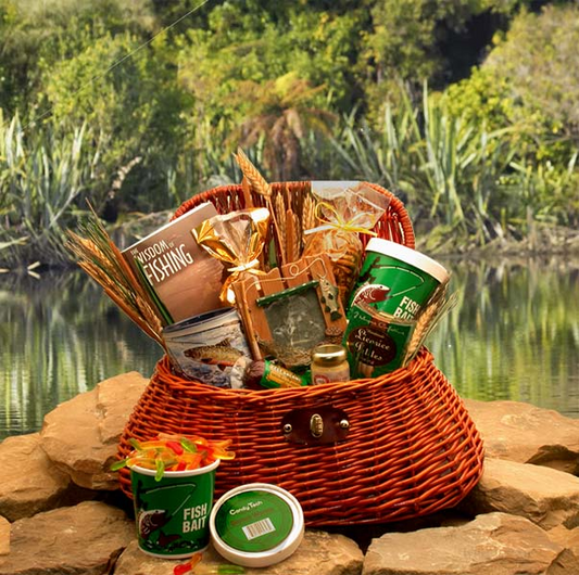 The Fisherman's Fishing Creel Gift Basket - fishing gift basket