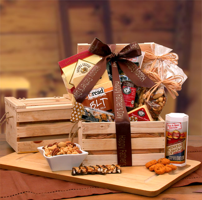 Dad's Favorites Premium Nuts & Snacks Crate - Father's Day gift - Gift for dad