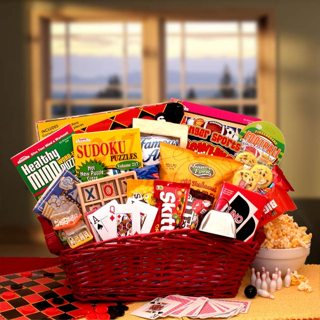 Fun & Games Gift Basket - get well soon gifts for women - get well soon gifts for men