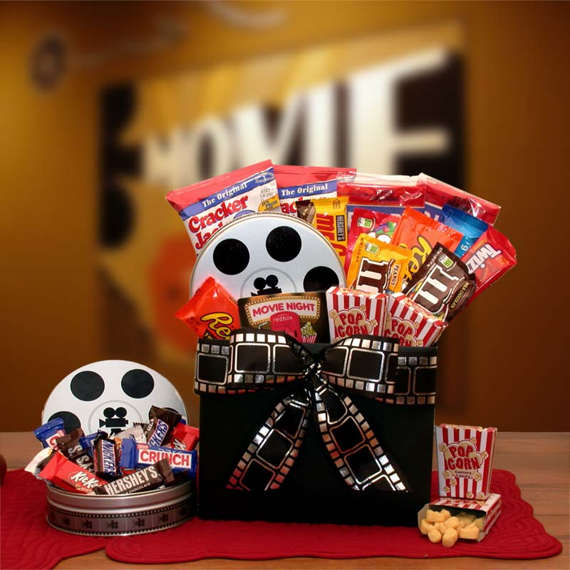 Movie Fest Gift Box w/ 10.00 RedBox Card- movie night gift baskets -  movie night - movie night gift baskets for families