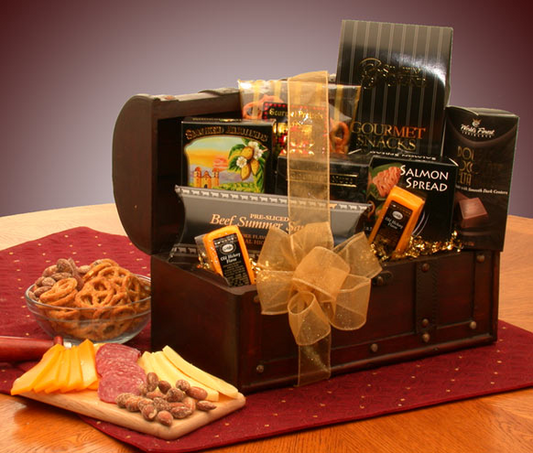 The Gourmet Connoisseur Gift Chest  - gourmet gift basket