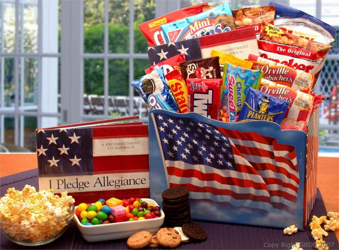 America The Beautiful Snack Gift Box- snack basket - snack gift basket