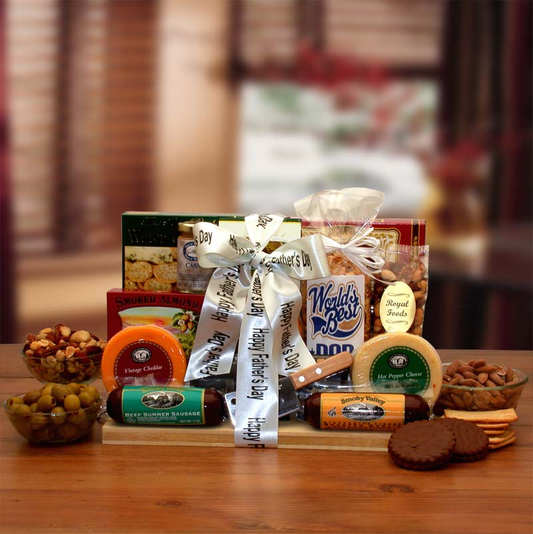 Fathers Day Ultimate Gourmet Nut & Sausage Board - Father's Day gift - Gift for dad