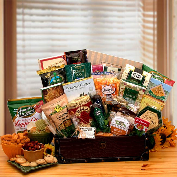 Gourmet Snacking Favorites Chest- gourmet gift basket