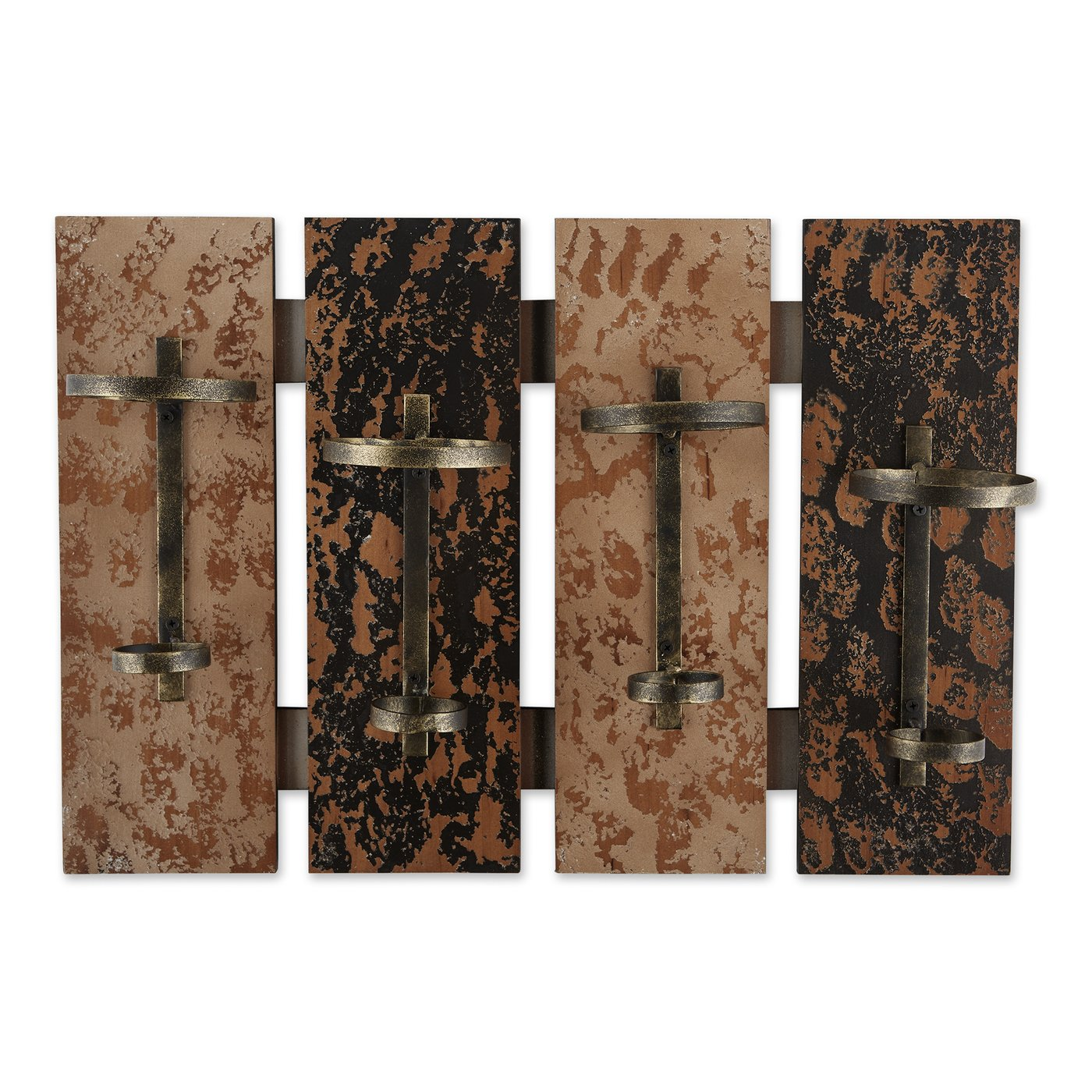 Four-Bottle Rustic Wood Wall-Mounted Wine Rack