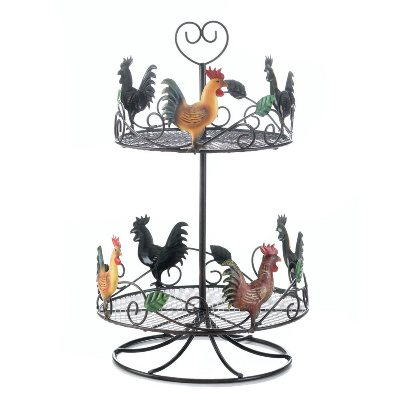 Rooster Two-Tier Countertop Kitchen Rack